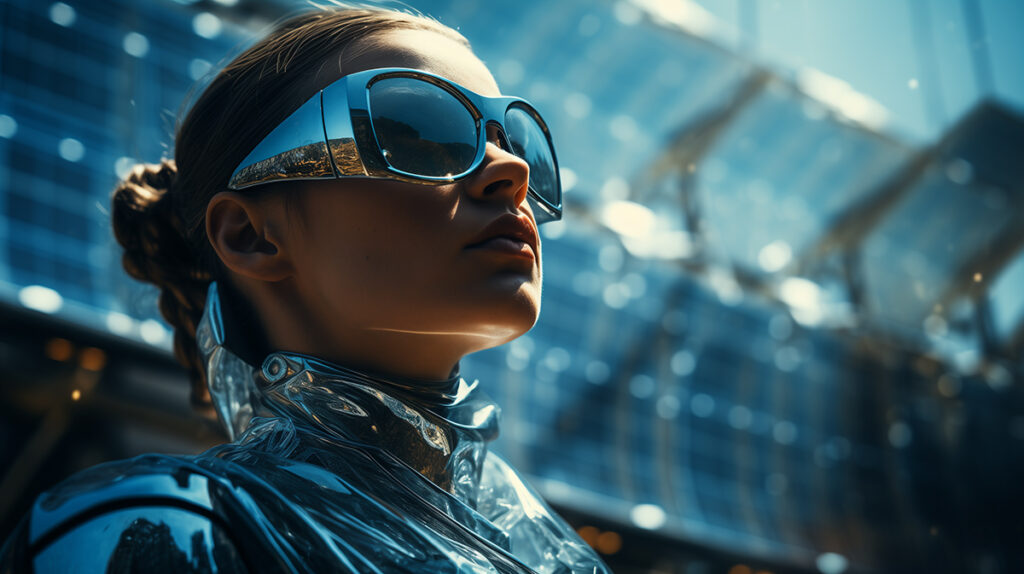 woman scientist looking to the future of solar technology